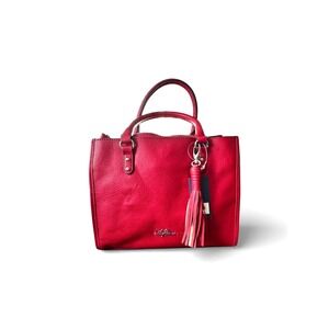 Vegan Leather Red Satchel Handbag L Classic Structured Versatile Cruelty Free